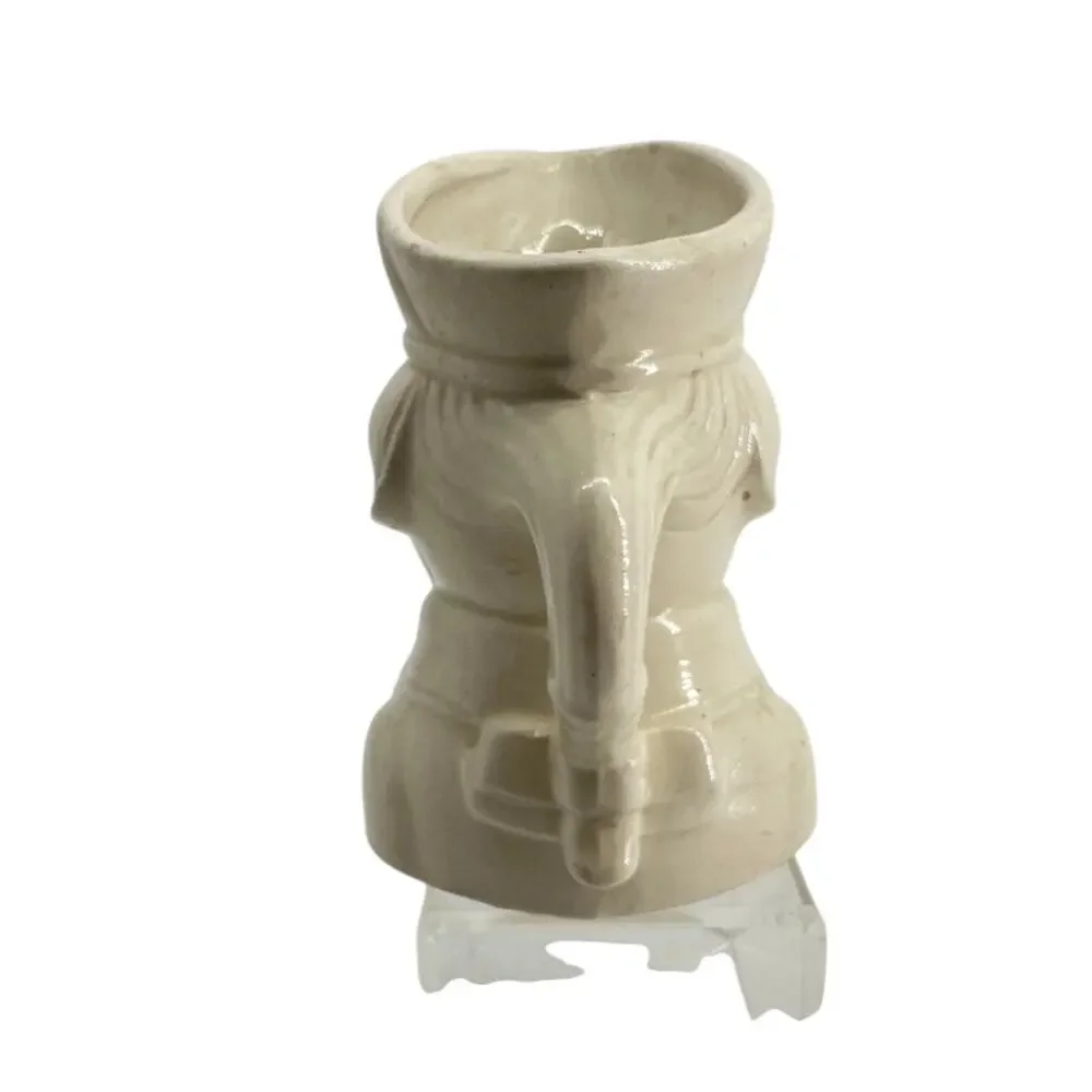 Vintage 1940s Colonial Pig Figural Pitcher Cream Ceramic Toby Jug 6